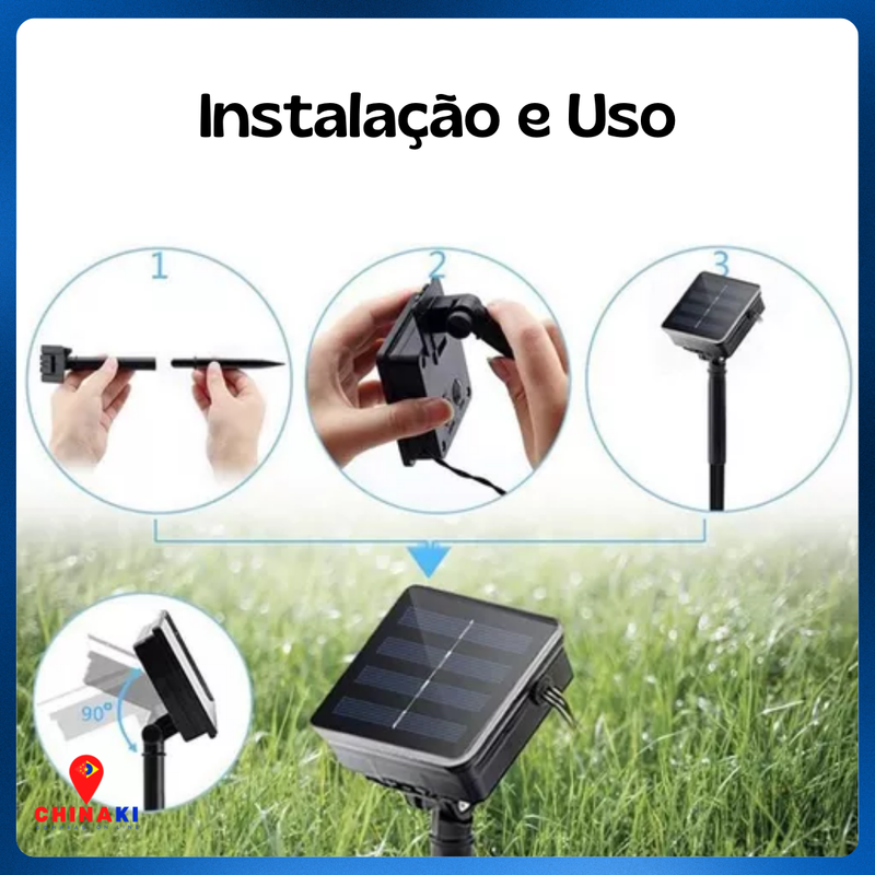 Pisca Pisca colorida esférica 9,5M Carregamento Solar Enfeite Natal ☑️