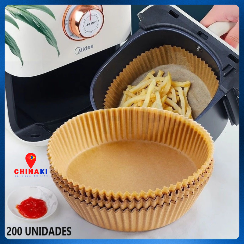 Forma de Papel Descartável para Air Fryer – pacote com 100 Peças por R$18,20 - A Solução Perfeita para Sua Cozinha! ☑️