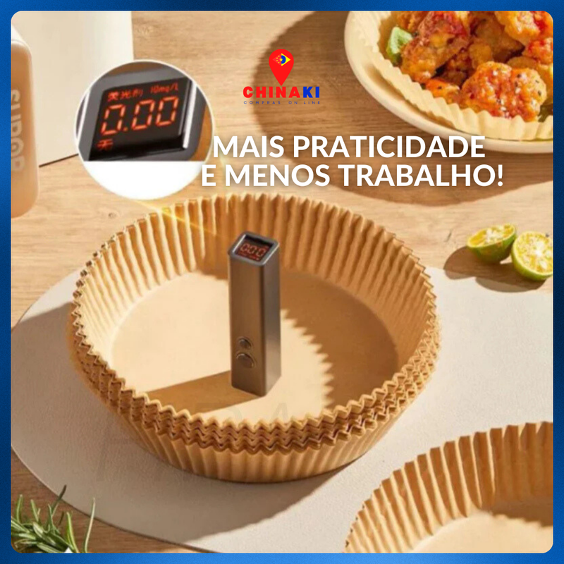 Forma de Papel Descartável para Air Fryer – pacote com 100 Peças por R$18,20 - A Solução Perfeita para Sua Cozinha! ☑️