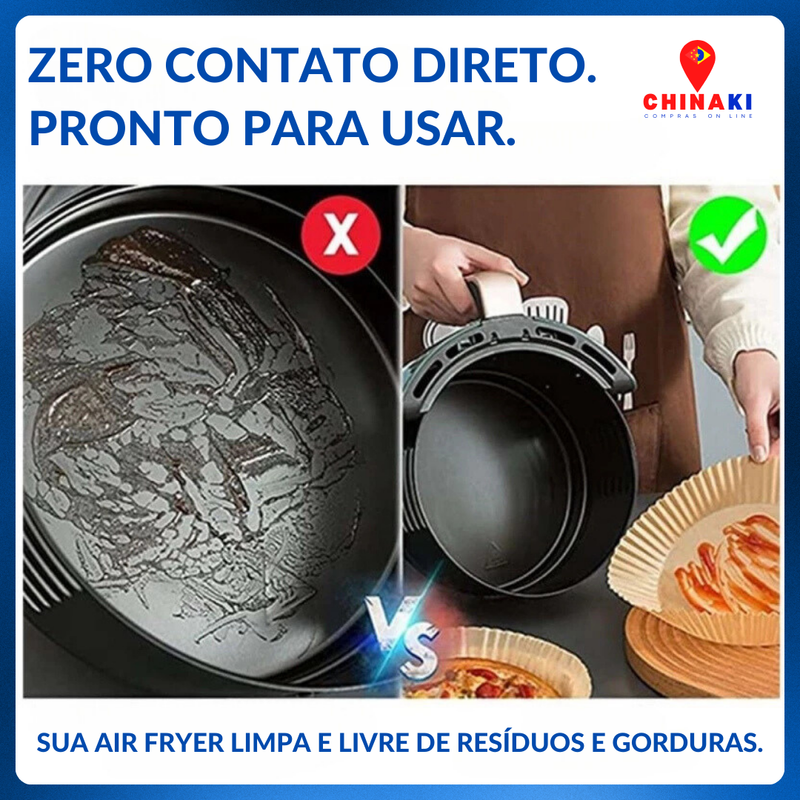 Forma de Papel Descartável para Air Fryer – pacote com 100 Peças por R$18,20 - A Solução Perfeita para Sua Cozinha! ☑️