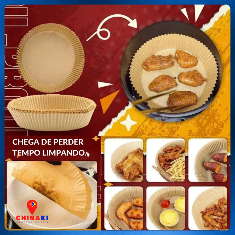 Forma de Papel Descartável para Air Fryer – pacote com 100 Peças por R$18,20 - A Solução Perfeita para Sua Cozinha! ☑️