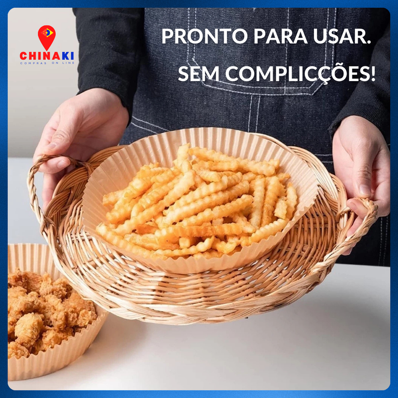 Forma de Papel Descartável para Air Fryer – pacote com 100 Peças por R$18,20 - A Solução Perfeita para Sua Cozinha! ☑️