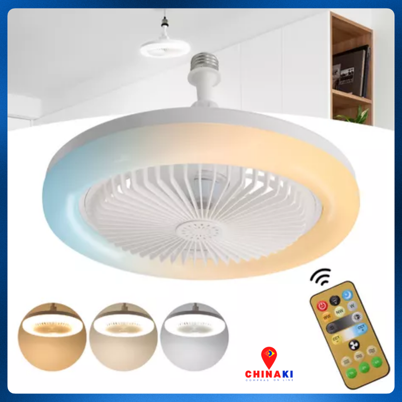 Ventilador de Teto Aromatizante e com Led Lâmpada E27 30w ☑️