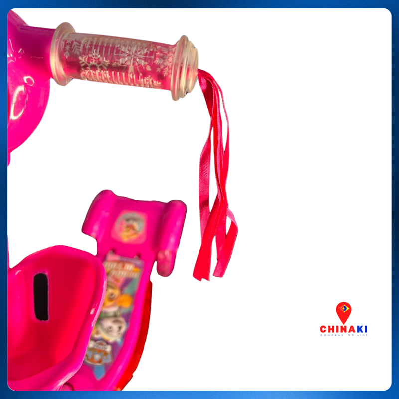 Patinete Infantil 3 RODAS Luz E Musica Cesta Patrulha Canina Rosa ☑️