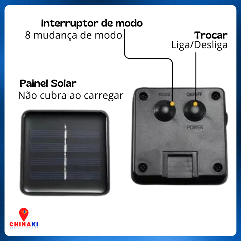 Fita Led Pisca Pisca Gota 9,5M Carregamento Solar Enfeite Natal ☑️