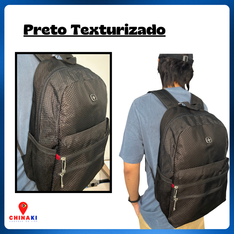 Mochila Suissewin 321546, Preta – Sua Companheira Elegante e Versátil! ☑️