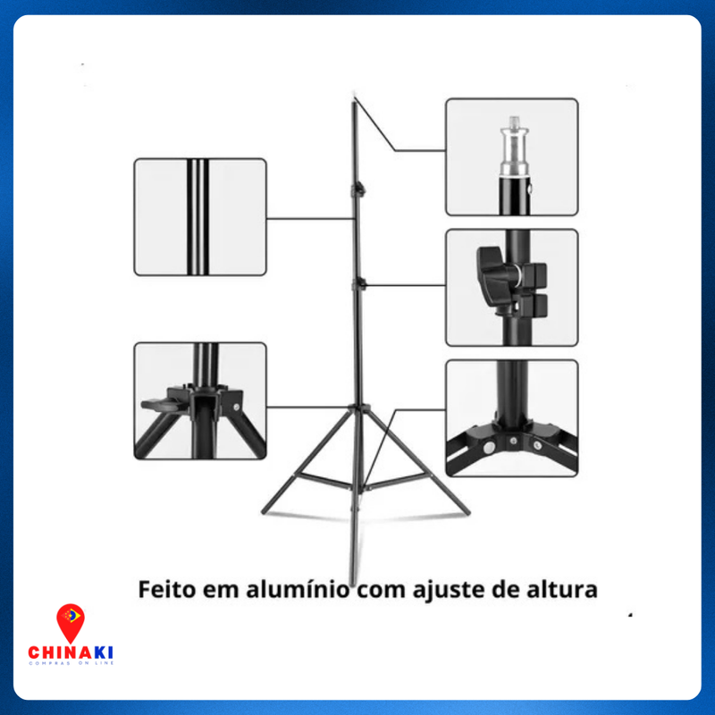 Tripé Profissional Modelo: MY-7139 -  2.1m Webcam Câmera Celular E Ring Light ☑️