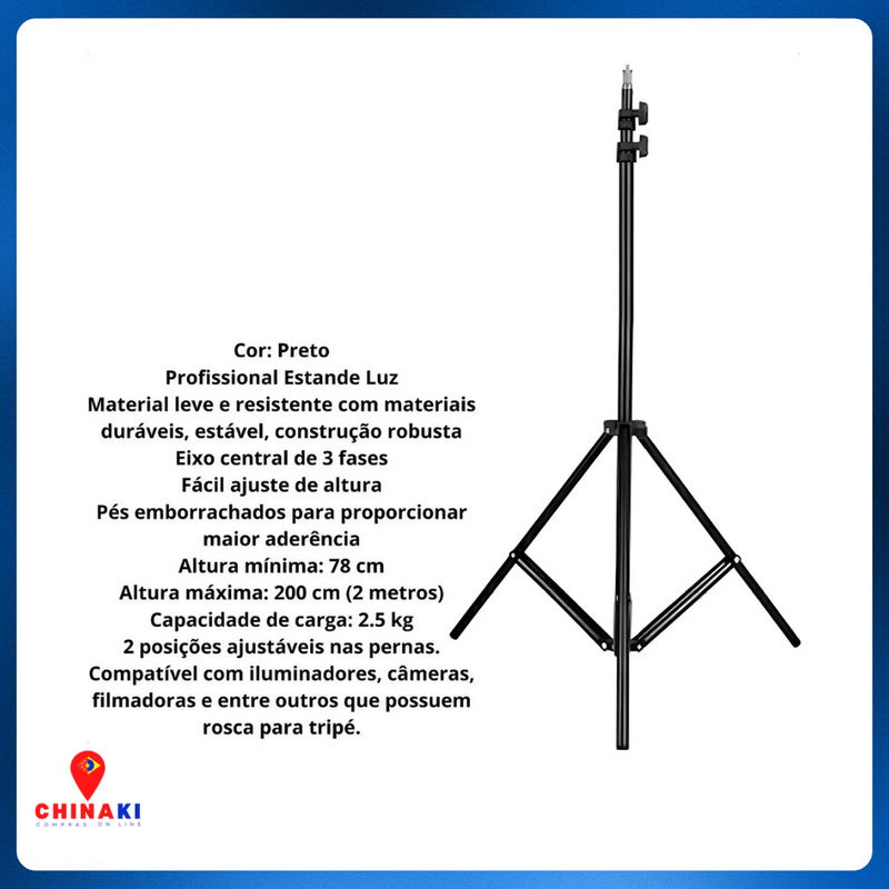 Tripé Profissional Modelo: MY-7139 -  2.1m Webcam Câmera Celular E Ring Light ☑️