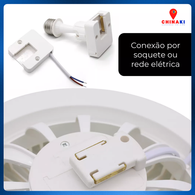 Ventilador de Teto Aromatizante e com Led Lâmpada E27 30w ☑️